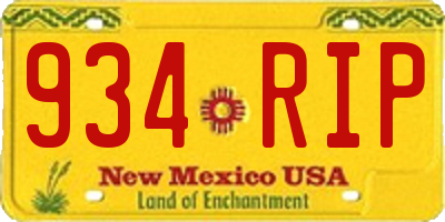NM license plate 934RIP