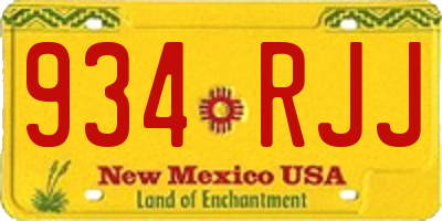 NM license plate 934RJJ