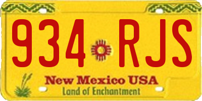NM license plate 934RJS