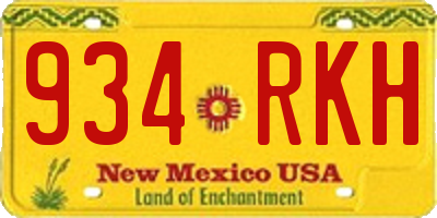 NM license plate 934RKH
