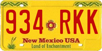 NM license plate 934RKK