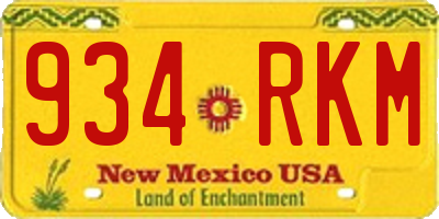 NM license plate 934RKM