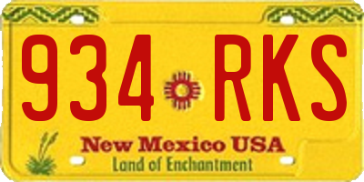 NM license plate 934RKS