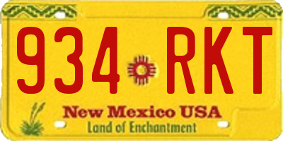 NM license plate 934RKT