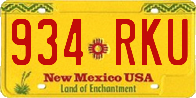 NM license plate 934RKU