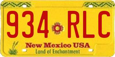 NM license plate 934RLC