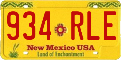 NM license plate 934RLE