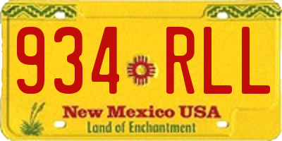 NM license plate 934RLL