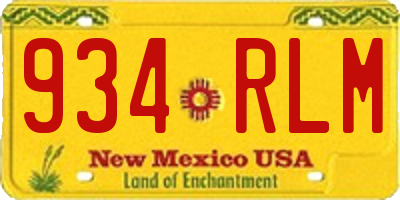 NM license plate 934RLM