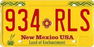 NM license plate 934RLS