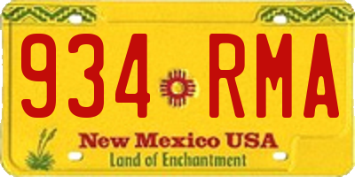NM license plate 934RMA