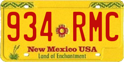 NM license plate 934RMC