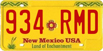 NM license plate 934RMD