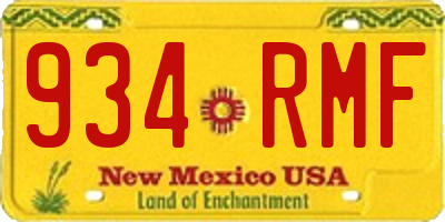 NM license plate 934RMF
