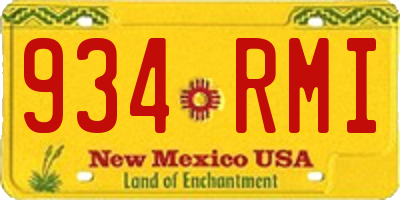 NM license plate 934RMI