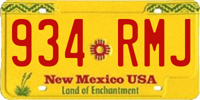 NM license plate 934RMJ