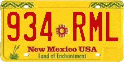 NM license plate 934RML