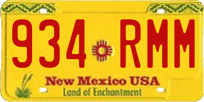 NM license plate 934RMM