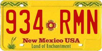 NM license plate 934RMN