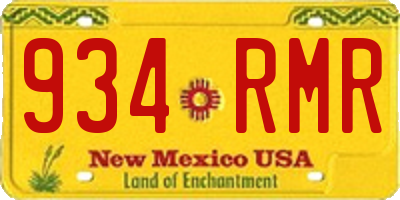 NM license plate 934RMR