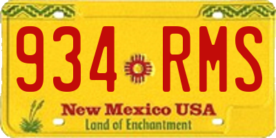NM license plate 934RMS