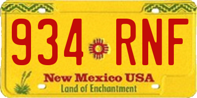 NM license plate 934RNF