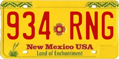 NM license plate 934RNG