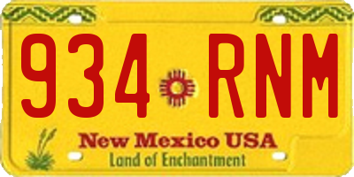 NM license plate 934RNM