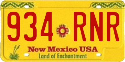 NM license plate 934RNR