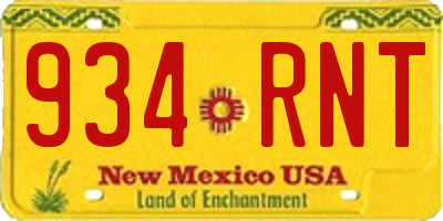 NM license plate 934RNT