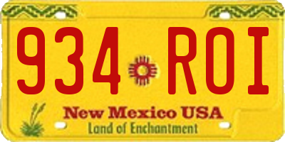 NM license plate 934ROI