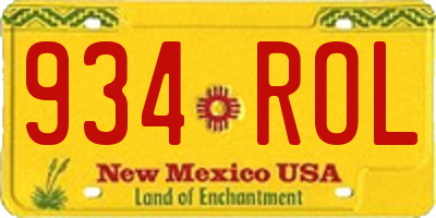 NM license plate 934ROL
