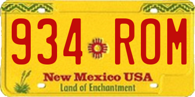 NM license plate 934ROM