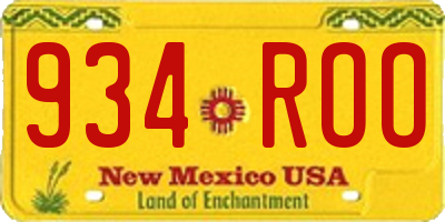 NM license plate 934ROO