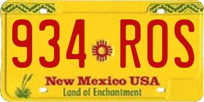 NM license plate 934ROS