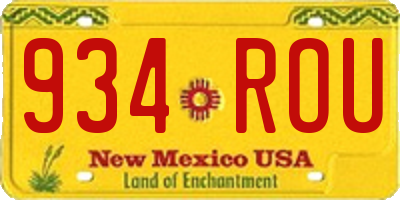 NM license plate 934ROU