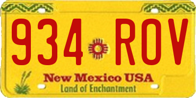 NM license plate 934ROV