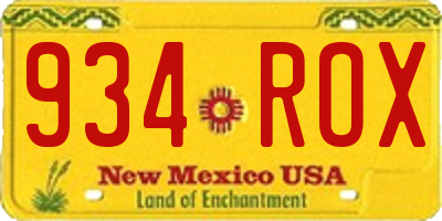 NM license plate 934ROX