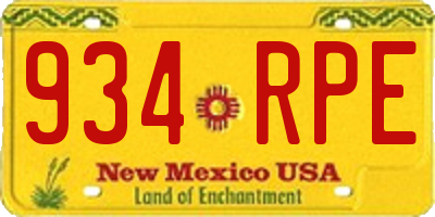 NM license plate 934RPE