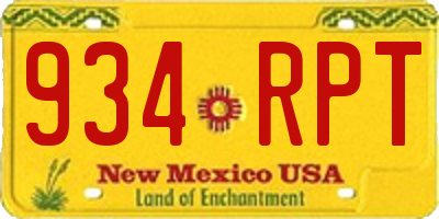 NM license plate 934RPT