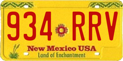 NM license plate 934RRV