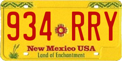 NM license plate 934RRY