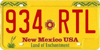 NM license plate 934RTL