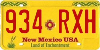 NM license plate 934RXH