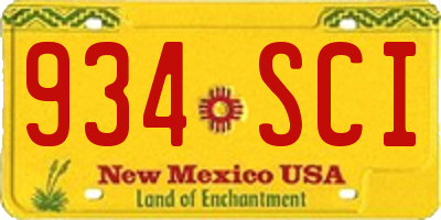 NM license plate 934SCI