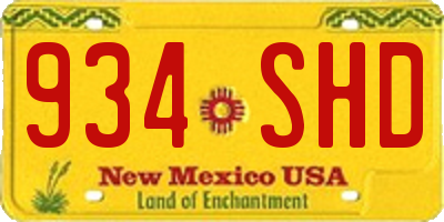 NM license plate 934SHD