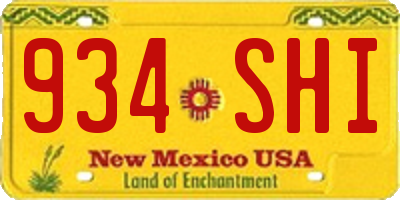 NM license plate 934SHI