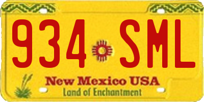 NM license plate 934SML