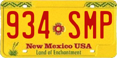 NM license plate 934SMP