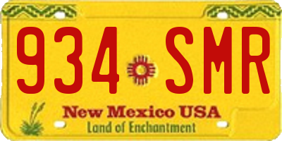 NM license plate 934SMR